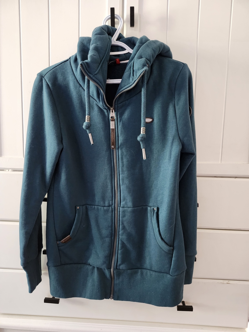 RAGWEAR Women’s Teal Full-Zip Hooded Sweatshirt with Drawstring